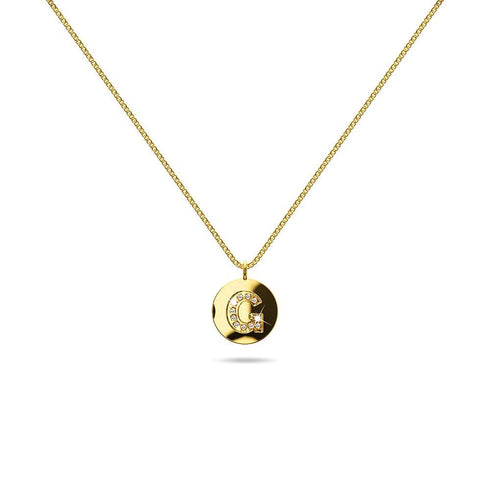 Solid 925 Sterling Silver Initial Alphabet Personalised Disc Necklace